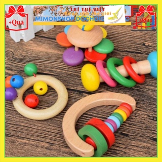 Đồ Chơi Của Trẻ Sơ Sinh Xúc Xắc Chùy-Lục Lạc Gỗ-Đồ Chơi Gỗ An Toàn Cho Bé TRITUEVIET247 TRITUEVIET