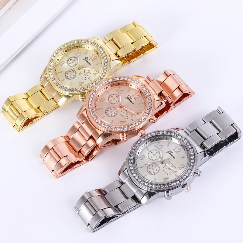 Đồng Hồ Đeo Tay Geneva Analog Đính Kim Cương Giá Rẻ Cao Cấp Mới Nhất Cho Nữ Mã B0Y5