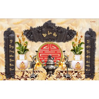 Tranh dán tường phòng thờ kt cao 100cm x 150cm