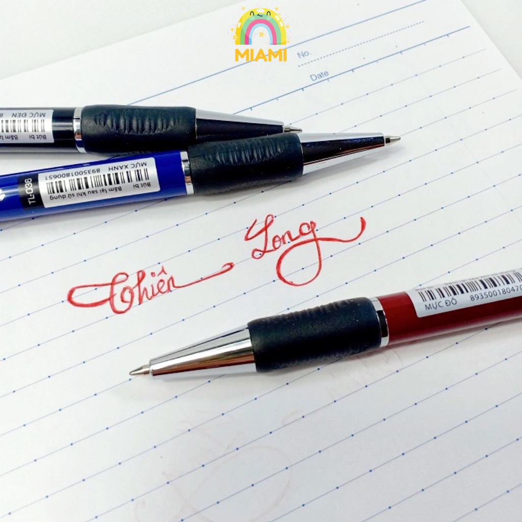 Combo 5/10/20 Bút Bi Thiên Long TL-036 Ngòi 0.7 mm 3 Màu Chính Hãng, Bút Mực Học Sinh, Bút Bi Ngòi Nhỏ
