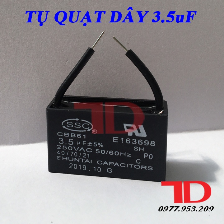 Tụ quạt dây các loại 1.2uf, 2.5uf, 3uf, 3.5uf, 4uf, 6uf ; CAPA quạt