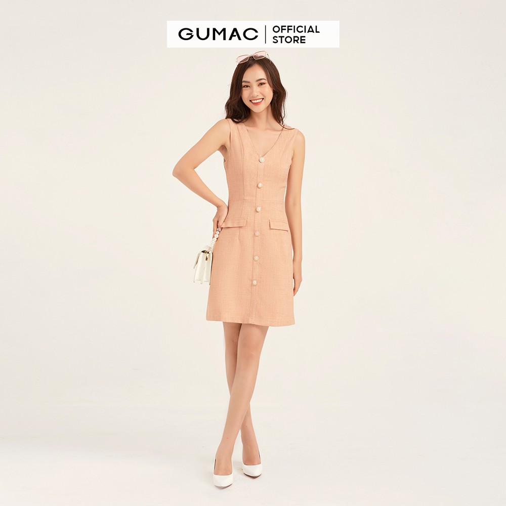 [Mã WABRGULUV giảm tới 100K đơn 249K] Đầm ôm nữ GUMAC sát nách nắp túi sexy màu hồng, đủ size DB126 | BigBuy360 - bigbuy360.vn