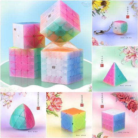 [Mã LIFE0503TOYS giảm 10% đơn 0Đ] Rubik 2x2 3x3 4x4 5x5 Pyraminx Square-1 Skewb Mastermorphix Keychain - QiYi Jelly Cube