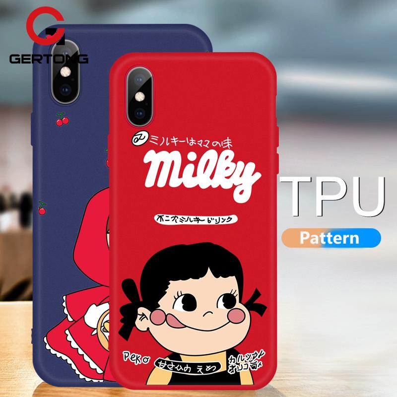 Ốp điện thoại in hình hoạt hình Fujiya Peko cho iPhone 6 6s 7 8 Plus X XS XR XS Max