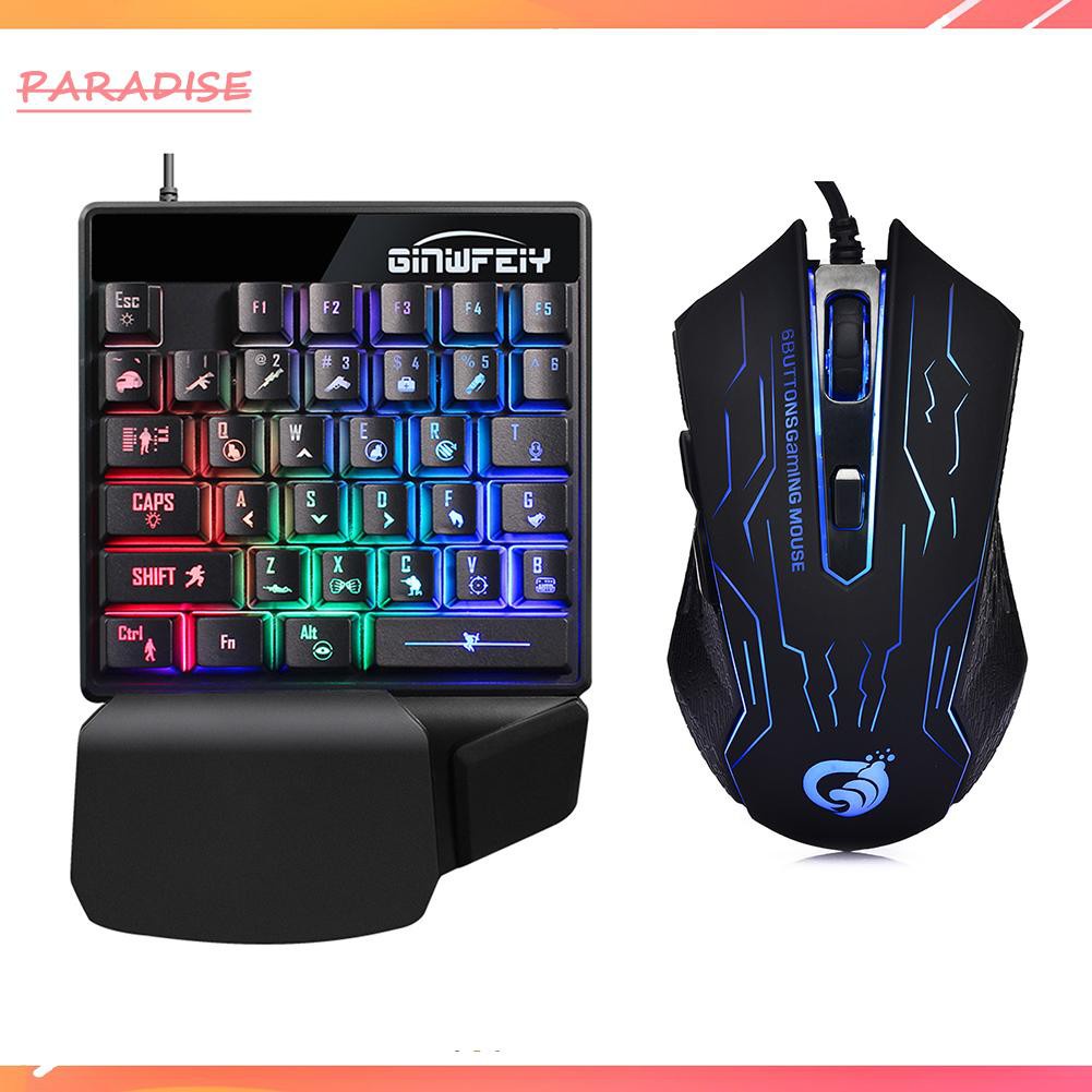 Bộ Bàn Phím Cơ Gaming Thiên Đường Kính 1 Jx200 Usb Rgb Một Tay Có Dây