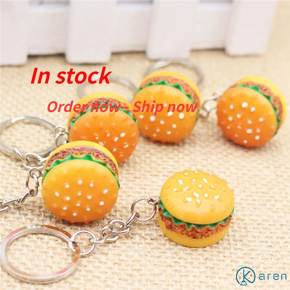 Móc Khóa Hình Bánh Hamburger 3d Dễ Thương