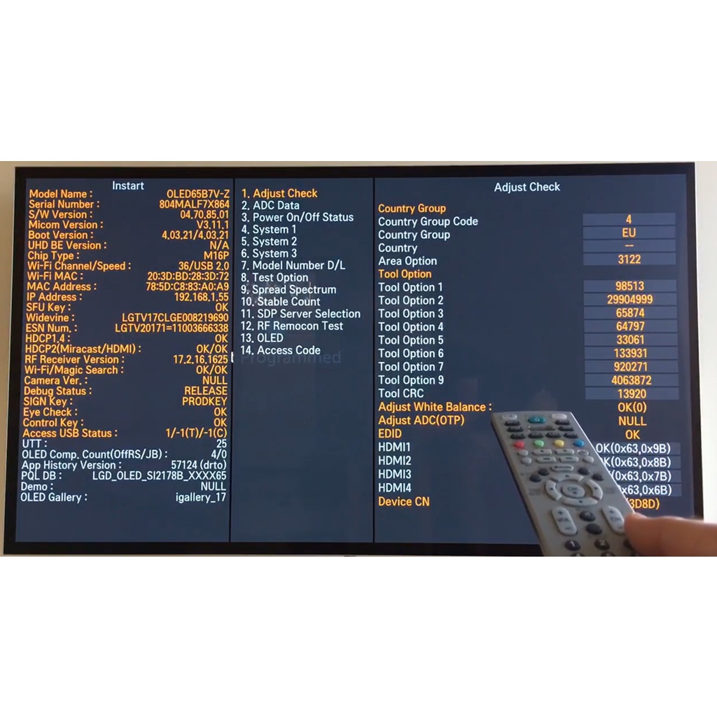 Điều khiển mở mã service LG (điều khiển mở mã cho TiVI LG từ 32 đến 85 inch)