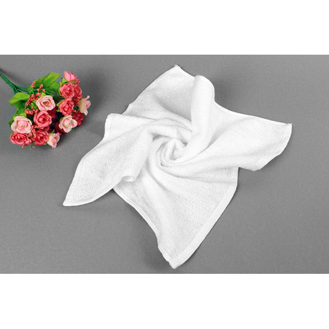 Khăn mặt cotton 30x50cm màu trắng, khăn dùng gia đình, khách sạn, nhà nghỉ, homestay
