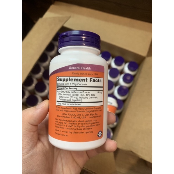 Soy Isoflavone Now 120 viên – Bổ sung nội tiết tố nữ.