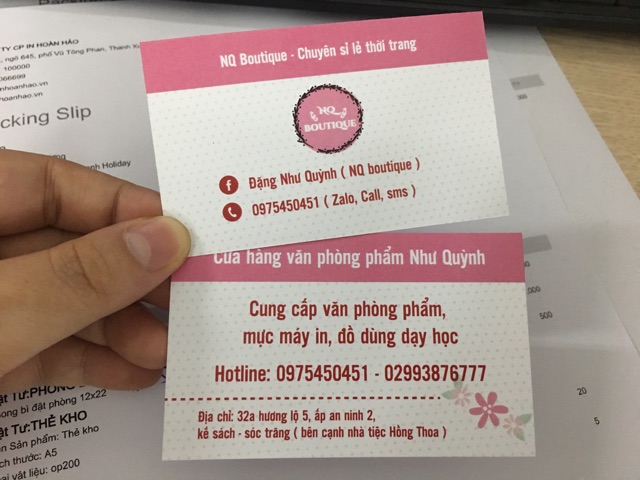 Combo 200 chếc Cardvisit thiết kế theo yêu cầu