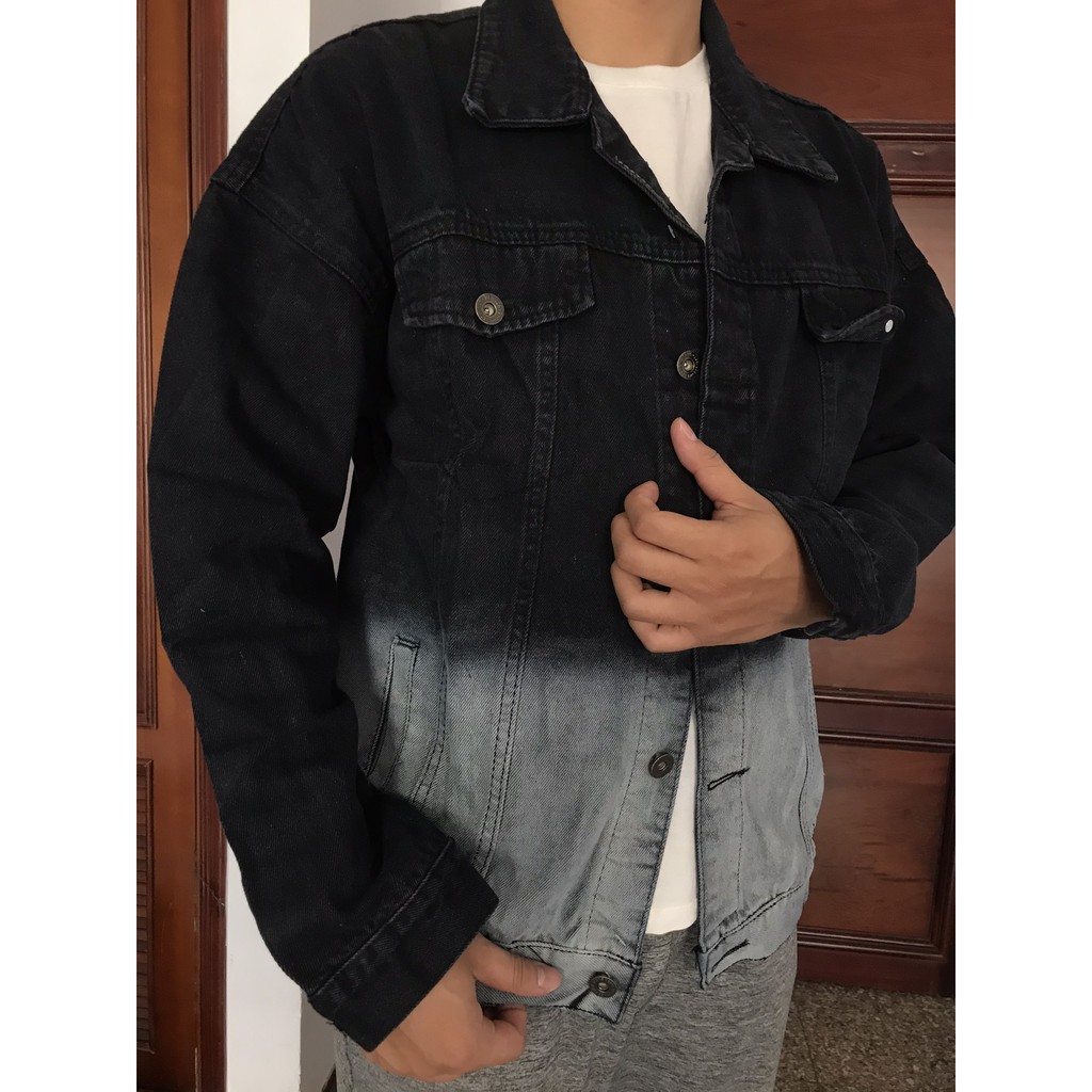 Áo Jeans Jacket Nam 2 màu cổ điển phong cách đen xám trẻ trung cực đẹp