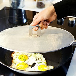 HMDC_Kitchen Oil Proofing Lid Filter Foldable Handle Frying Pan Cover Splatter Screen