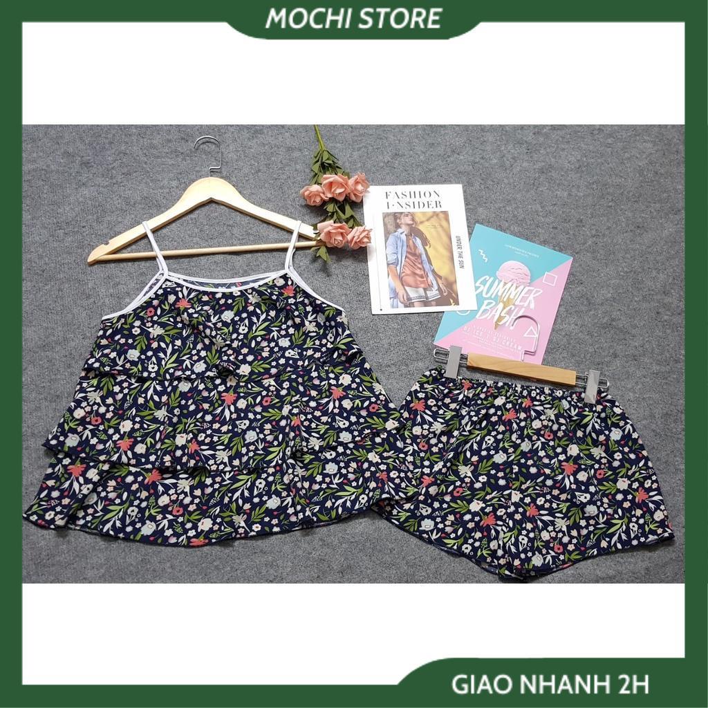 Đồ Ngủ Lụa, Bộ Ngủ 2 Dây Tầng Quần Sọc Họa Tiết Hoa Nhí Chất Lụa Cao Cấp Form Dáng Rộng Dưới 56kg Mặc Vừa. | BigBuy360 - bigbuy360.vn