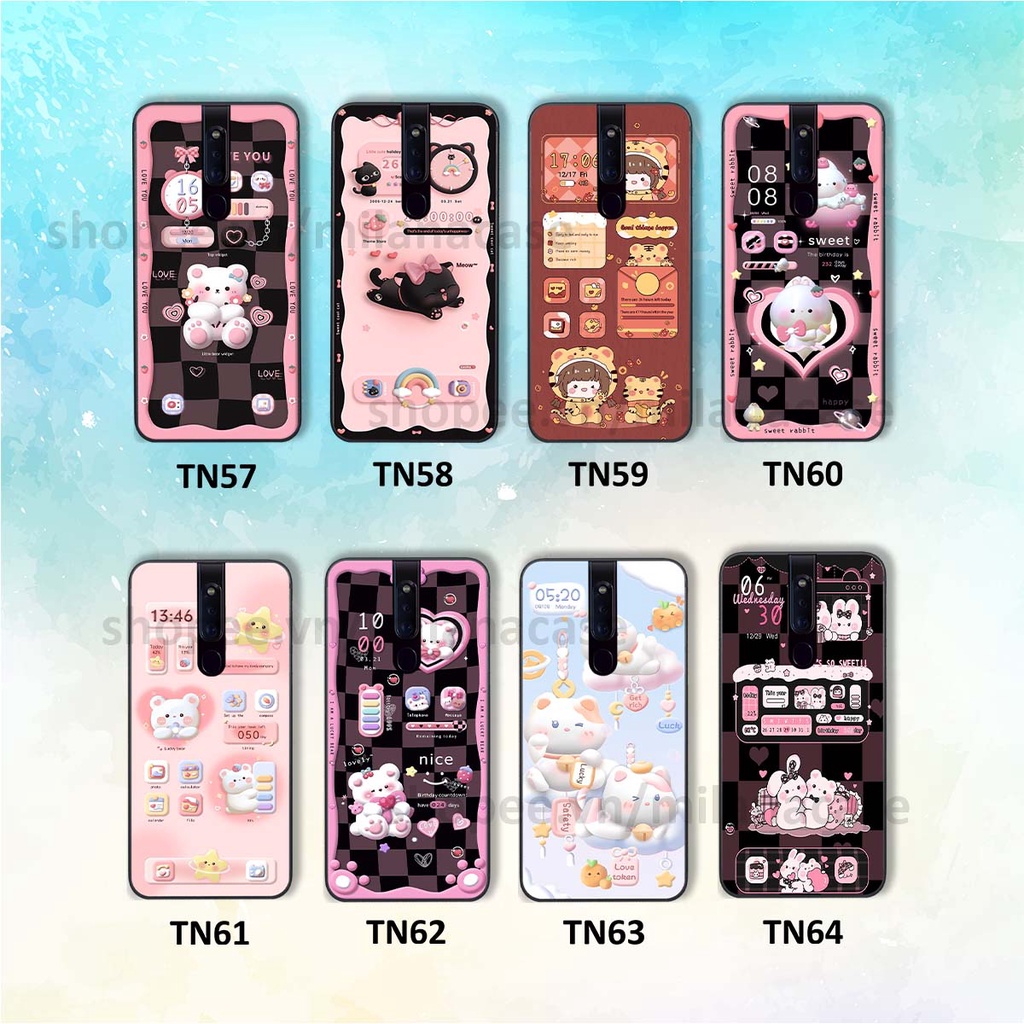 Ốp Oppo F11 / F11 Pro hình đồng hồ icon gấu mèo cute cực dễ thương ngộ nghĩnh