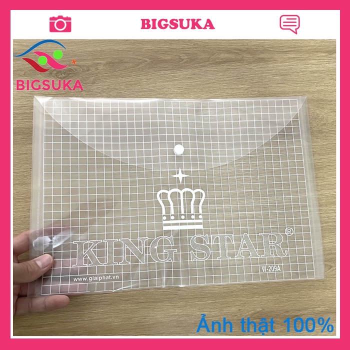 Bìa Nút A4, F4 KingStar [Xấp 12 cái] , Túi đựng hồ sơ BIGSUKA