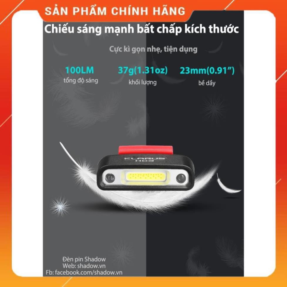 KLARUS HC3 - Đèn pin và đèn sạc đội đầu đeo đầu cảm biến chuyển động mini 100lm pin sạc