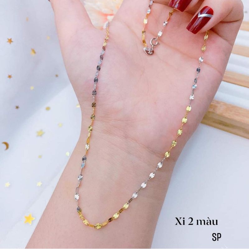 DÂY CHUYỀN BẠC XI 2 MÀU