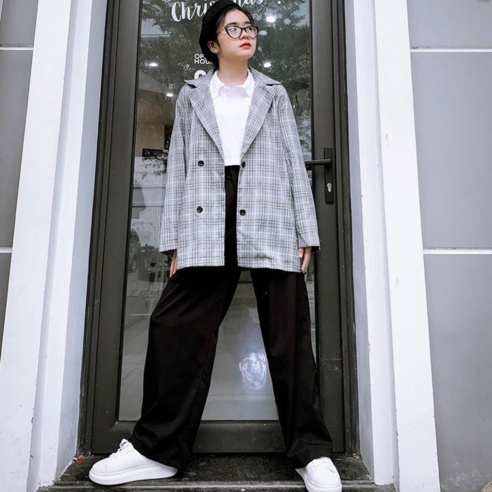 Quần ống rộng nữ lưng cao 𝐔𝐋𝐙𝐙𝐀𝐍𝐆 Style Hàn Quốc chất vải cát Hàn - Dáng quần suông mềm mại dài 100cm - Lola Fashion | BigBuy360 - bigbuy360.vn