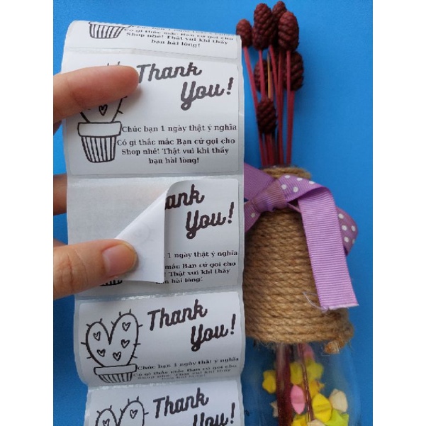 100 Tem Cảm Ơn Khách Hàng Thank You Kích thước 7x5cm