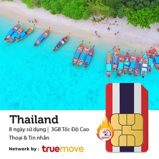 Sim Du lịch Thái Lan 8 Ngày 3GB, 100P Thoại