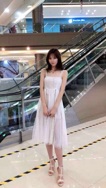 Váy maxi trắng pha ren oder QC | BigBuy360 - bigbuy360.vn