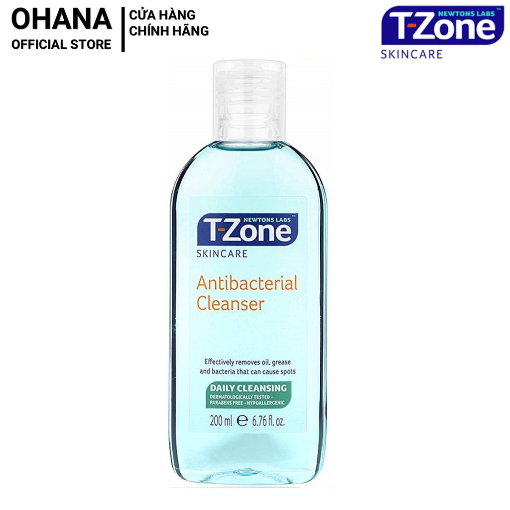 Nước Hoa Hồng Ngừa Mụn, Se Lỗ Chân Lông Tràm Trà T-zone Antibacterial Cleanser 200ml