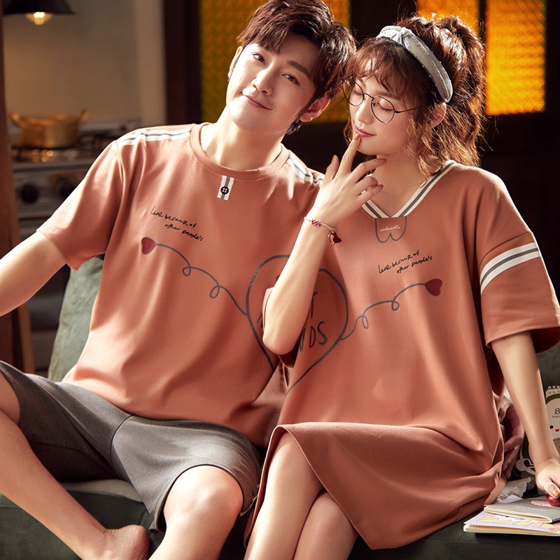 Bộ Đồ Ngủ Ngắn Tay Cho Cặp Đôi Y2550 | BigBuy360 - bigbuy360.vn