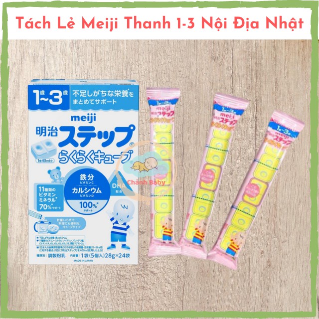 Tách Lẻ-SỮA MEIJI THANH 1-3 NỘI ĐỊA NHẬT BẢN( Mẫu Mới)- THANH 5 VIÊN