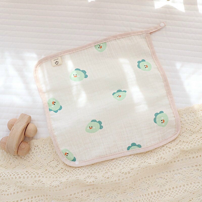 Yếm Vuông Set 2 Chất Liệu Cotton Mềm Mại Họa Tiết Đáng Yêu ,Yếm Ăn Dặm Có Nút Bấm Cho Bé Babibu - YVS2