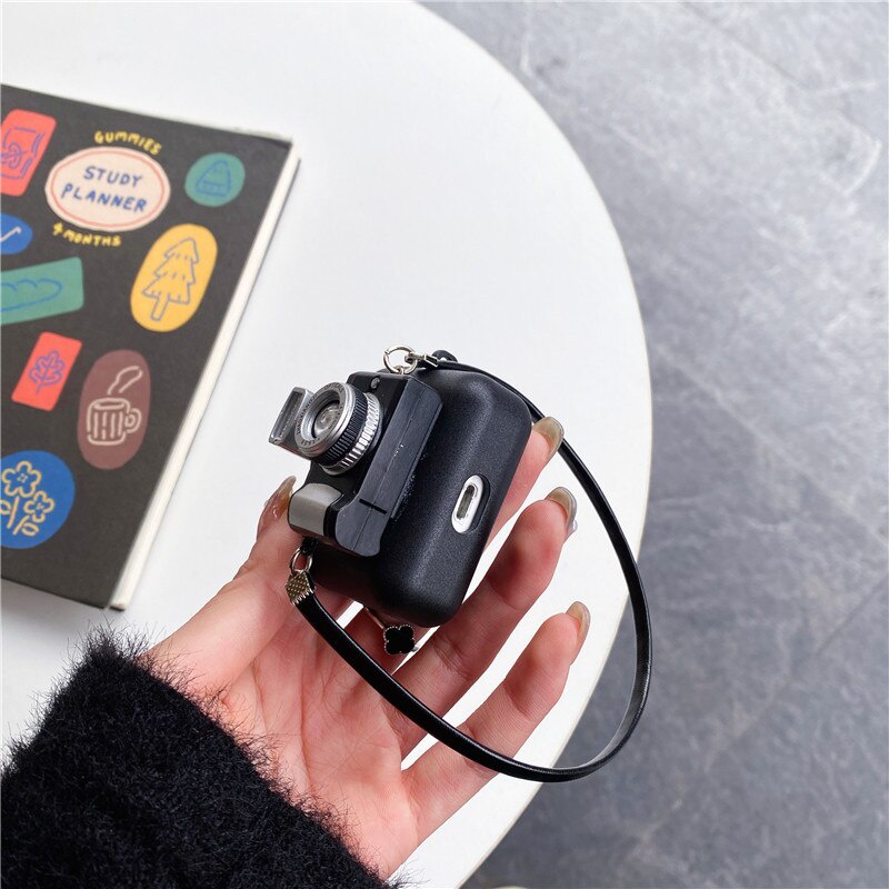 Vỏ bảo vệ HdoorLink hộp sạc tai nghe Air-pods 1 2 3 Pro bằng tpu hình máy ảnh 3d sáng bóng