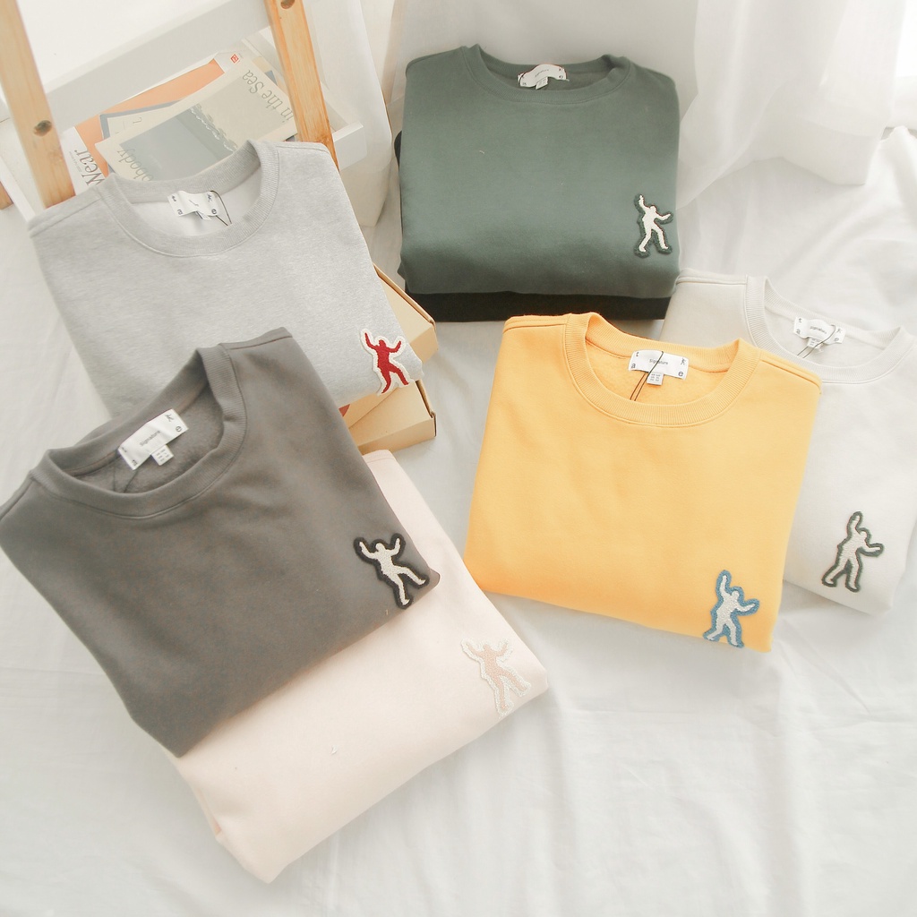 Áo Sweater Tate Nỉ Thêu Logo Lớn Phong Cách Hàn Quốc Nhiều Màu | BigBuy360 - bigbuy360.vn