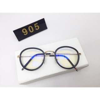 Gọng kính cận kim loại mảnh vàng đen Tròn Tặng hộp lót nhung BM cao cấp.