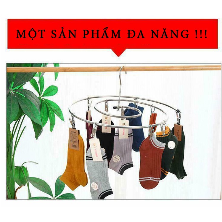 Móc vòng inox phơi chăn, ga, mền, khăn tắm tiết kiệm diện tích