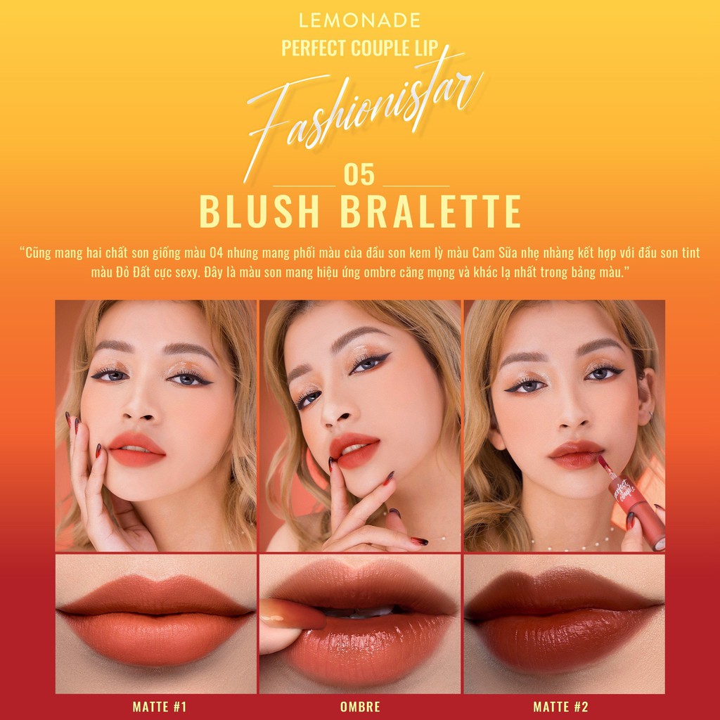 Son Kem Lì 2 Đầu LEMONADE x CHÂU BÙI Perfect Couple Lip - Fashionistar | BigBuy360 - bigbuy360.vn