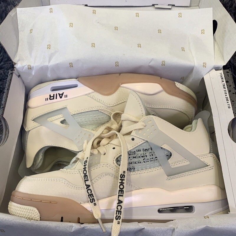 Giầy OFF WHITE x Air JORxDAN 4 “Cream/sail” OW (ảnh thật)