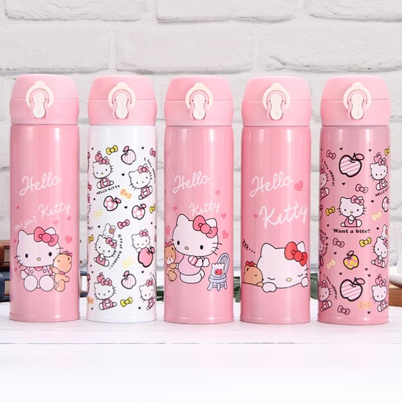 Bình giữ nhiệt INOX 304 loại 1- 500ml bình nước giữ nhiệt họa tiết dễ thương cho bé -doraemon , hello kitty