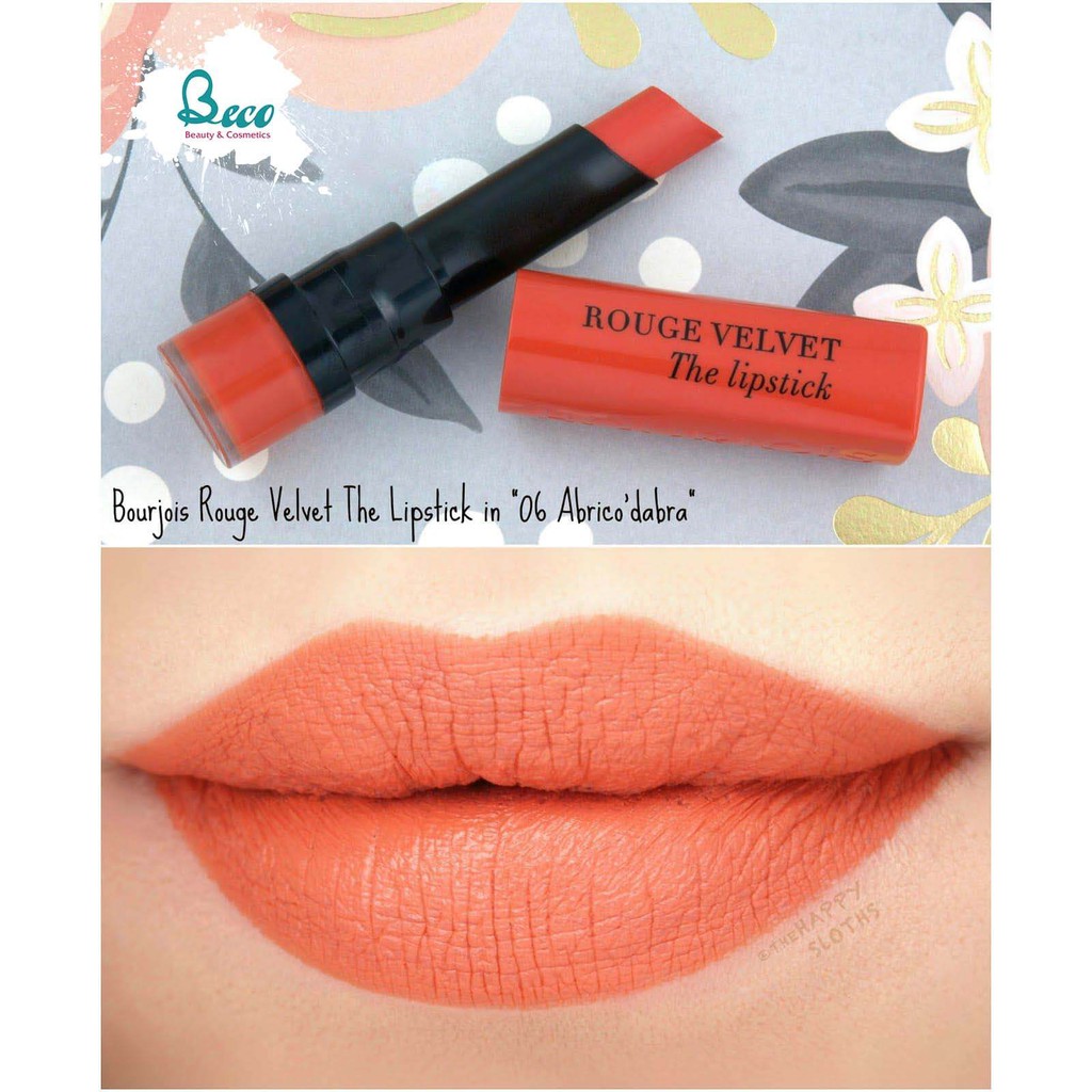 Son lì dạng thỏi màu cam 06 abrico dabra Rouge Velvet The Lipstick