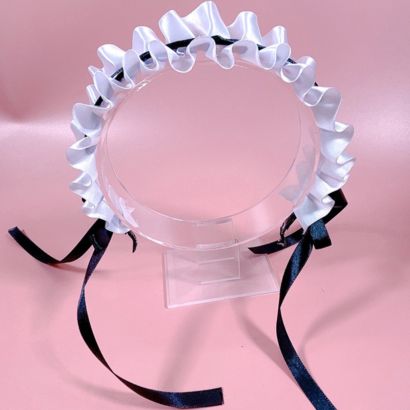 Băng Đô Cài Tóc Hình Nơ Phối Ren Phong Cách Lolita Dễ Thương Cho Bé Gái