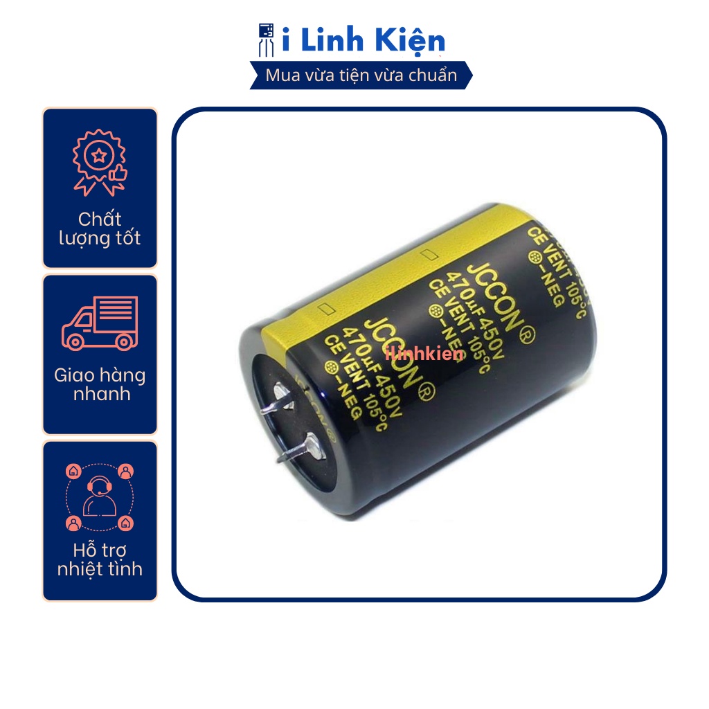 Tụ hóa 450V 470uF 35x50mm chân cứng JCCON Audio