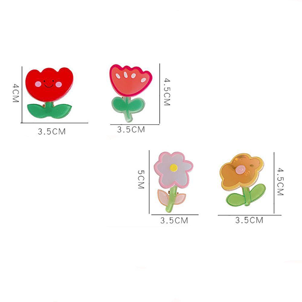TWINKLE Kẹp Tóc Hình Hoa Tulip Hồng / Dâu Tây / Đào Lấp Lánh Kiểu Hàn Quốc Cho Bé Gái