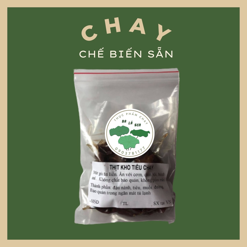 [Thực phẩm chay ăn liền] Thịt kho tiêu chay Ba Lá Sen chế biến sẵn bảo quản lâu 200gr