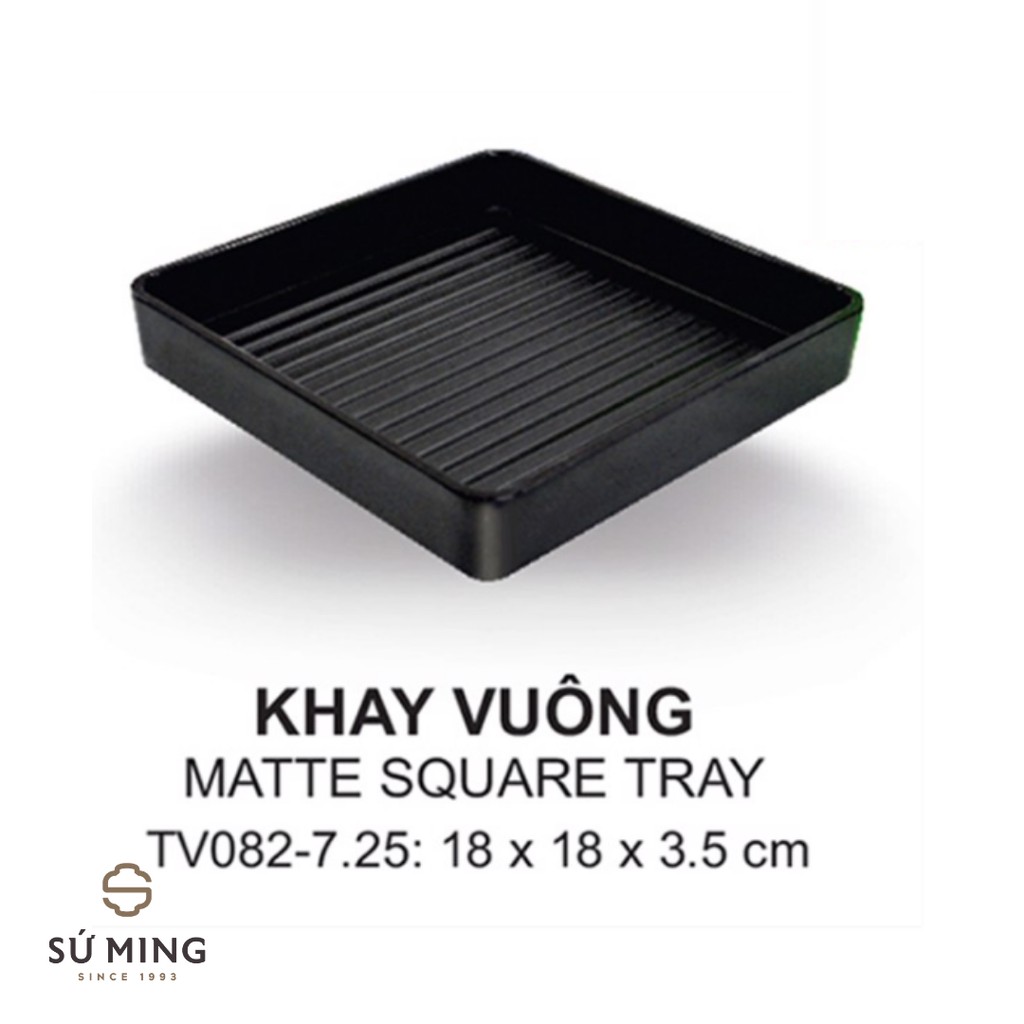 Đĩa Khay Đen Nhám Nhựa Melamine Cao Cấp Dùng Trong Nhà Hàng, Quán Ăn