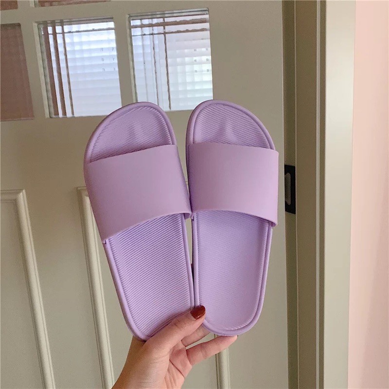 (tặng 5 vỏ bóng pastel)Dép nữ quai ngang trơn ulzzang màu pastel