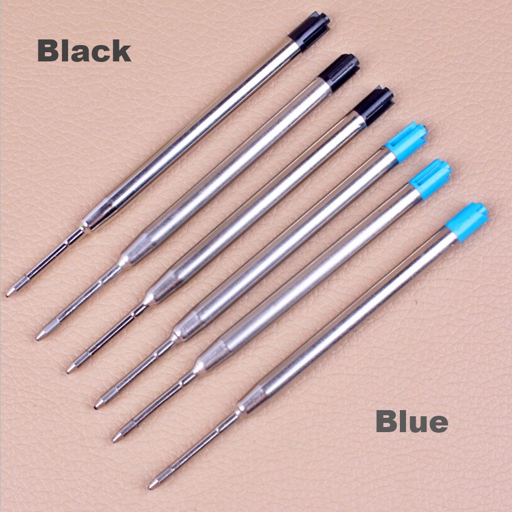 Set 10 ruột bút bi bằng kim loại ngòi 0.5mm màu xanh dương/đen tiện lợi