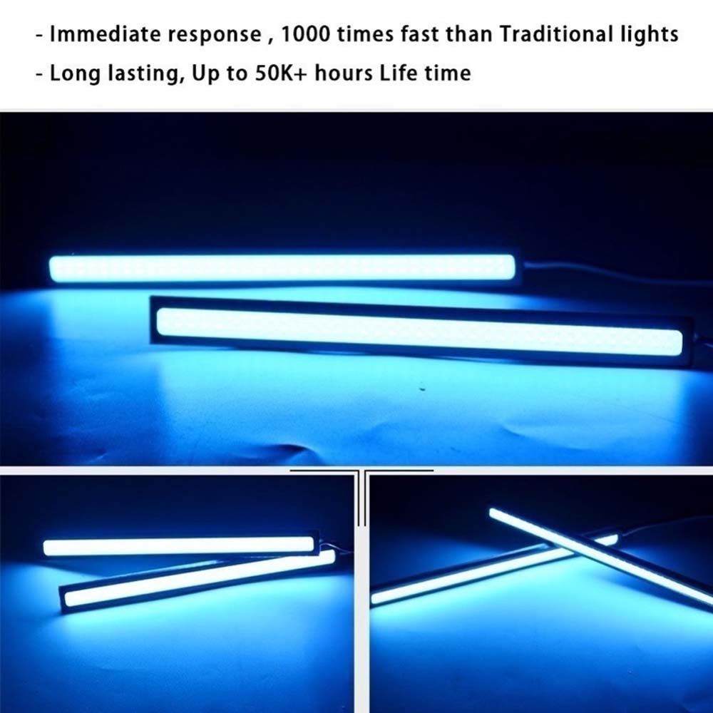 DARNELL Waterproof Car LED Strip 12V COB Car Aluminum Stripes Lights Driving Light Strip Universal Flexible LED Daytime Running Lights Car External Lights 17cm DRL LED Kit Fog Lamp/Multicolor