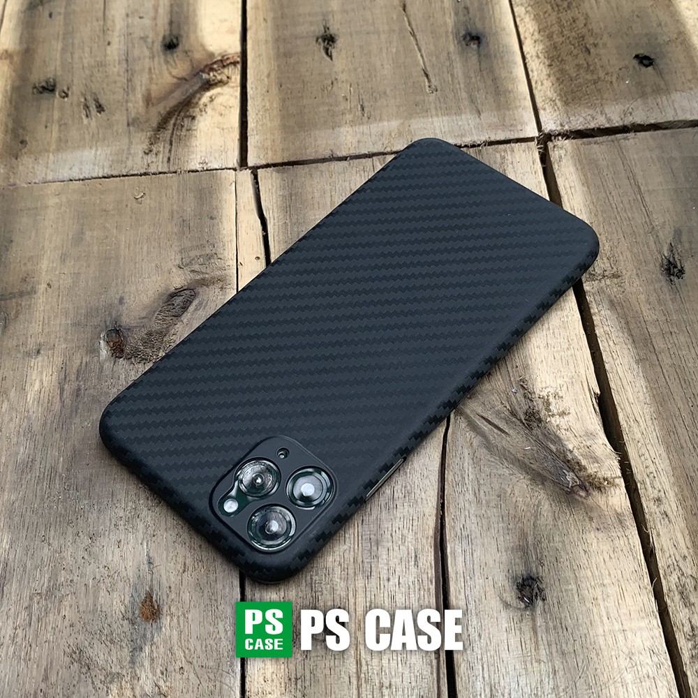 Ốp lưng siêu mỏng, vân carbon dành cho iPhone X / XS / XS Max / 11 / 11 Pro / 11 Pro Max - Màu đen - PS Case Phân Phối