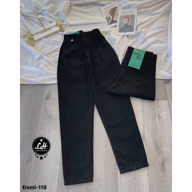 Quần baggy jeans nữ 1 túi đắp màu xanh nhạt MS 458