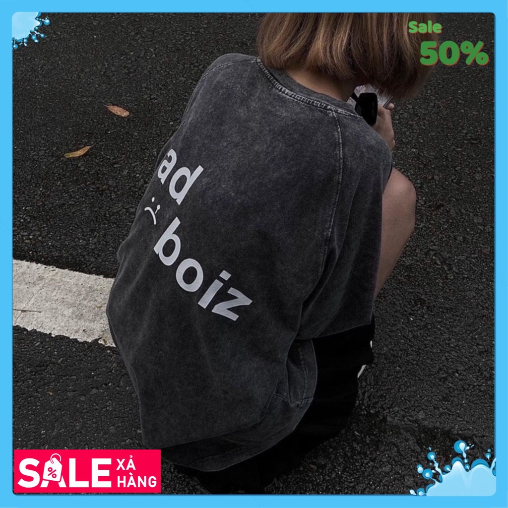 Áo sadboiz sadtagram nam nữ Tay Lỡ WASH, Áo phông sadboiz chính hãng nam nữ from rộng unisex