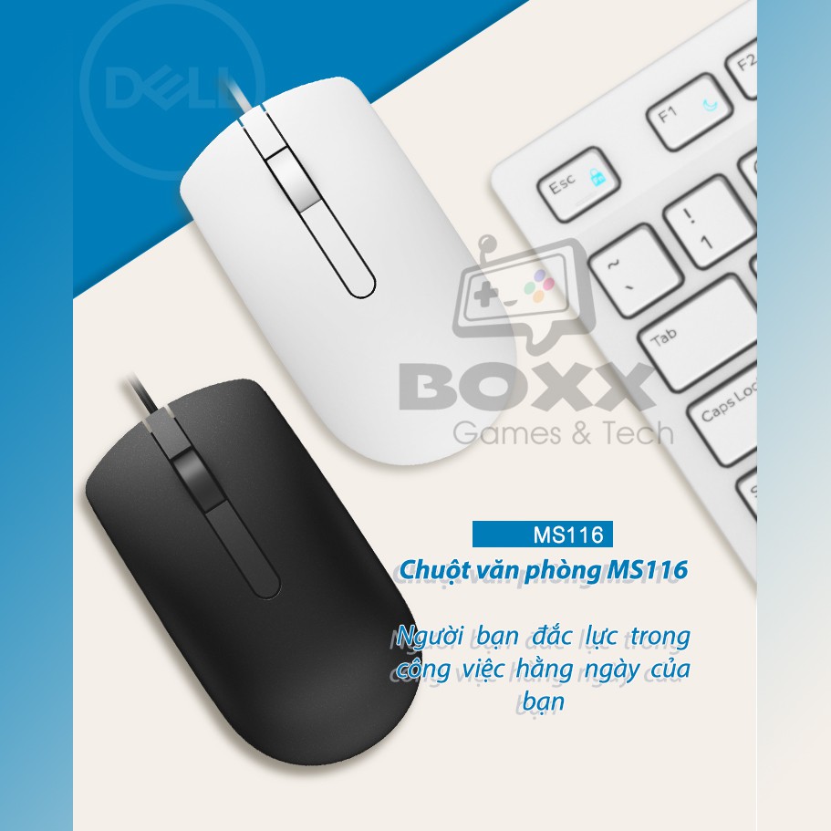 Chuột máy tính Dell MS116 Đen - Chính hãng bảo hành 6 tháng