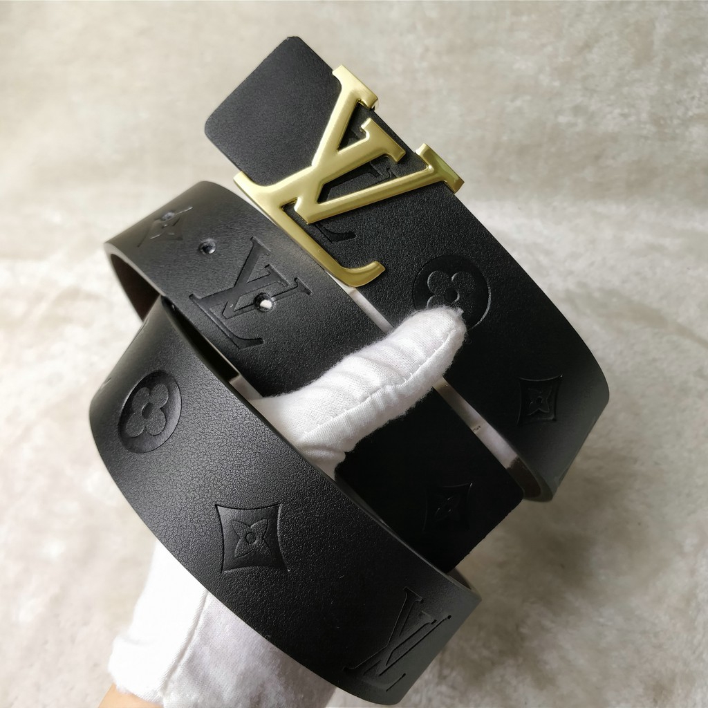 Thắt Lưng Da Phối Khóa Họa Tiết Màu Vàng 3.8Cm Có Hộp Đựng